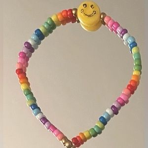 Handmade colorful smiley face bracelet